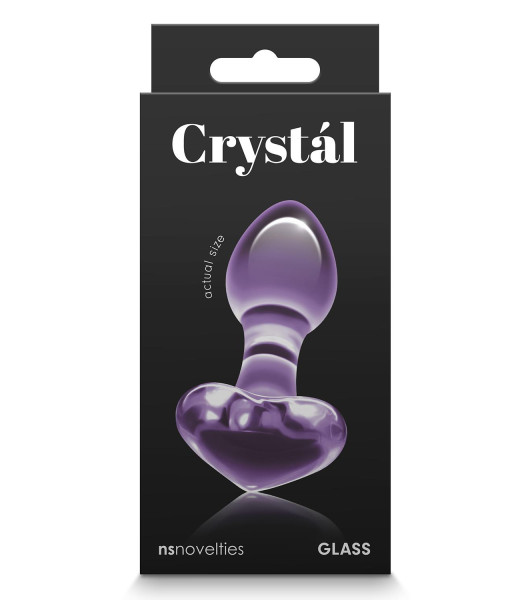 NS Novelties plug anal con tapón de corazón, cristal, morado, 8,7 x 3 cm - 2 - notaboo.es