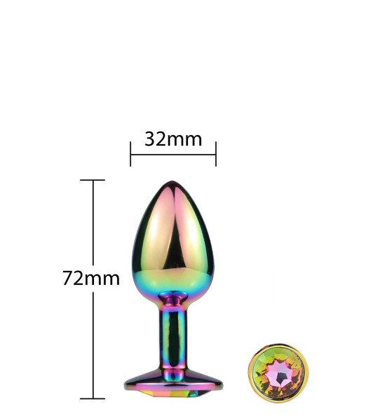 MAI METAL ANAL PLUG WITH STONE S MAI NO. 72 RAINBOW - 3 - notaboo.es