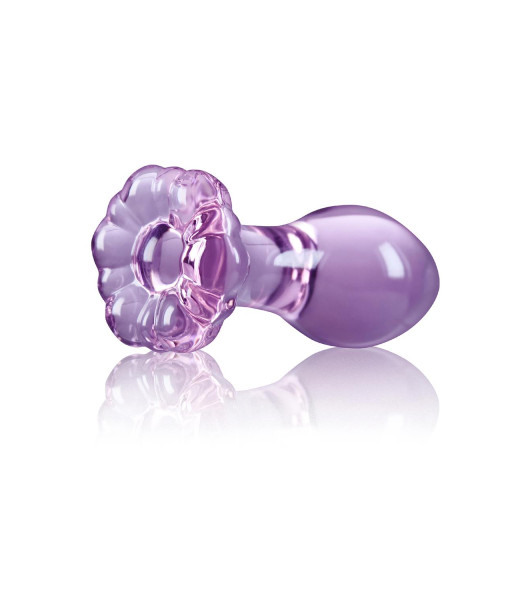 NS Novelties anal plug with flower stopper, glass, purple, 8.9 x 3 cm - 3 - notaboo.es
