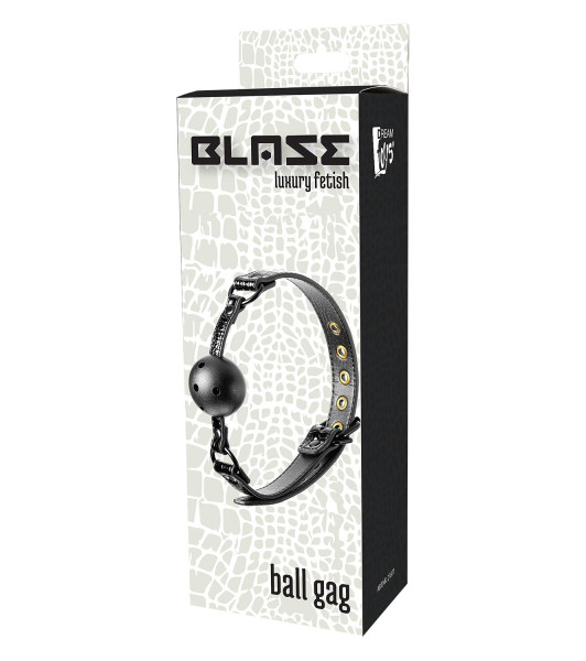 Blaze Luxury Ball Gag Croco Black - 2 - notaboo.es