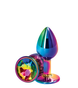 NS Novelties S anal plug with crystal, multicoloured, 7 x 3.2 cm - notaboo.es