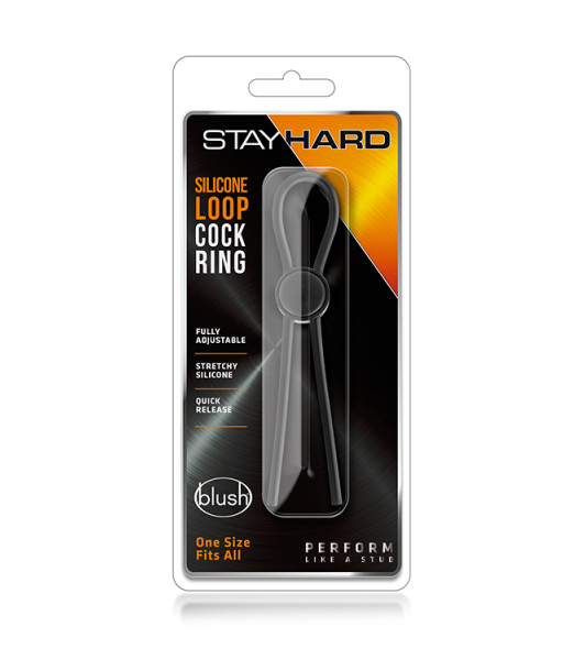 STAY HARD SILICONE LOOP COCK RING BLACK - 2 - notaboo.es