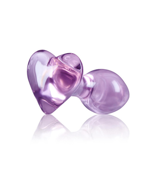 NS Novelties anal plug with heart stopper, glass, purple, 8.7 x 3 cm - 3 - notaboo.es