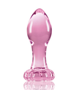 NS Novelties anal plug with flower stopper, glass, pink, 8.9 x 3 cm - notaboo.es