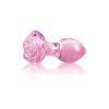 NS Novelties glass anal plug with rose stopper, pink, 7.1 x 3 cm - 3 - notaboo.es
