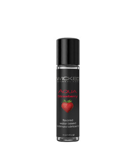 Lubricant Wicked Aqua Lubricant Strawberry Flavored 30 ml - notaboo.es
