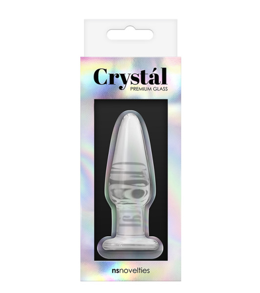 CRYSTAL TAPERED GLASS PLUG SMALL CLEAR - 6 - notaboo.es