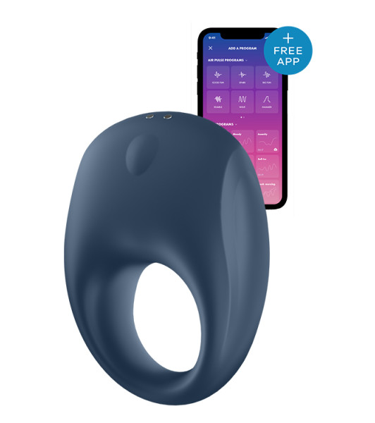 Anillo inteligente para la erección Satisfyer Strong One Ring Vibrator, azul - notaboo.es