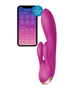 VIBRADOR DOUBLE FLEX CON APP SATISFYER VIOLETA - notaboo.es