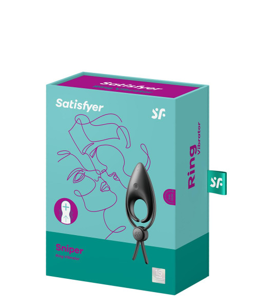 ANILLO VIBRATORIO SNIPER SATISFYER NEGRO - 2 - notaboo.es