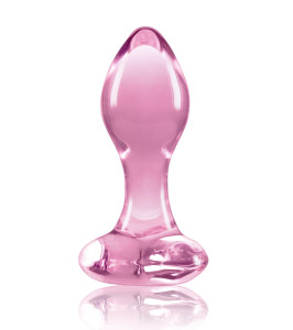 NS Novelties anal plug with heart stopper, glass, pink, 8.7 x 3 cm - notaboo.es