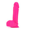 NEO ELITE 8 INCH SILICONE DUAL DENSITY COCK WITH BALLS NEON PINK - 1 - notaboo.es