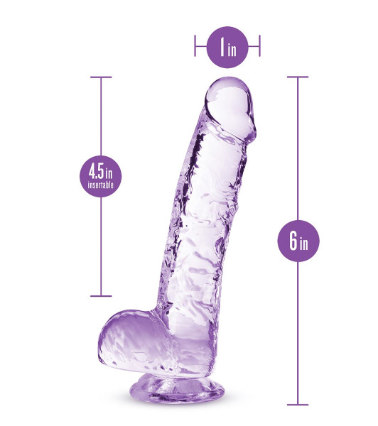 NATURALLY YOURS  6" CRYSTALLINE DILDO  AMETHYST - 3 - notaboo.es