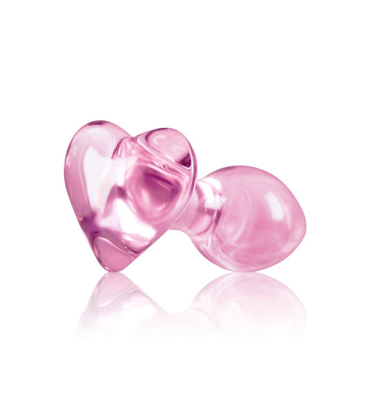 NS Novelties anal plug with heart stopper, glass, pink, 8.7 x 3 cm - 3 - notaboo.es