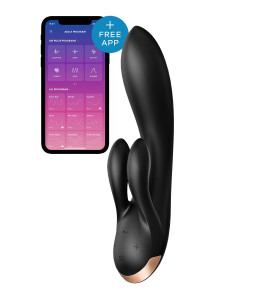 VIBRADOR DOUBLE FLEX CON APP SATISFYER NEGRO - notaboo.es