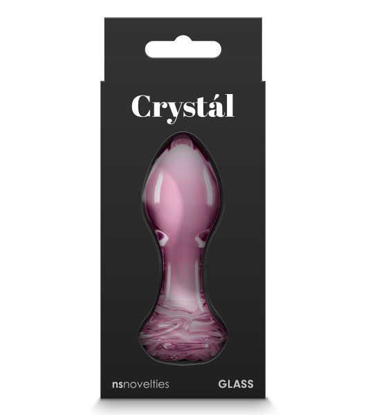 NS Novelties glass anal plug with rose stopper, pink, 7.1 x 3 cm - 1 - notaboo.es