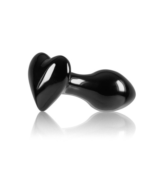 NS Novelties anal plug with heart stopper, glass, black, 8.7 x 3 cm - 3 - notaboo.es