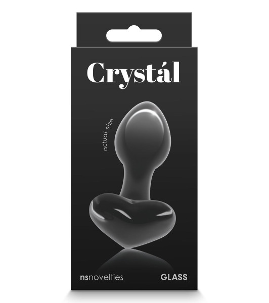 NS Novelties anal plug with heart stopper, glass, black, 8.7 x 3 cm - 2 - notaboo.es