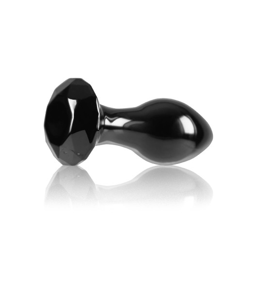 NS Novelties glass anal plug with diamond stopper, black, 7 x 3 cm  - 3 - notaboo.es