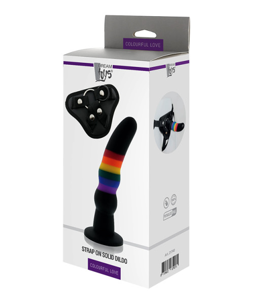 COLOURFUL LOVE STRAP ON SOLID DILDO - 3 - notaboo.es