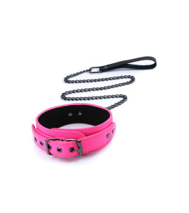 Collar with chain leash NS Novelties Electra, pink - notaboo.es